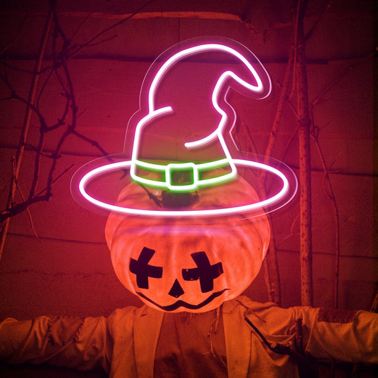 Wizard Magic Hat Halloween Neon Sign