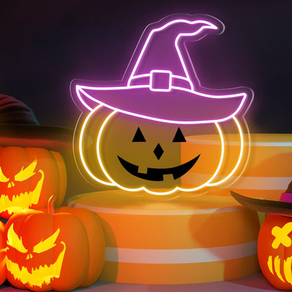 Pumpkin Hat Neon Sign for Halloween