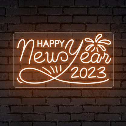 "Happy New Year 2023" Festive Neon Sign