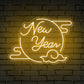 "New Year" Clouded Moon Festive Neon Sign