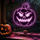 Devil Face Pumpkin Neon Sign for Halloween