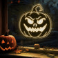 Devil Face Pumpkin Neon Sign for Halloween