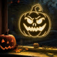 Devil Face Pumpkin Neon Sign for Halloween