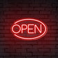 Oval Neon "Open" Sign for Business