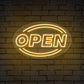 Oval Neon "OPEN" Sign for Business