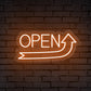 Up Arrow Symbol Neon "OPEN" Sign