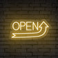 Up Arrow Symbol Neon "OPEN" Sign