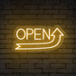 Up Arrow Symbol Neon "OPEN" Sign