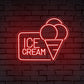 "Ice Cream" Words & Symbols Neon Sign