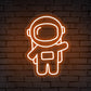 Waving Astronaut Cute Space Neon Sign for Room
