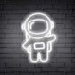 Waving Astronaut Cute Space Neon Sign for Room