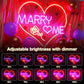 "Marry Me" Words Heart Neon Sign