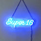 "Super" Number Personalized Neon Birthday Sign