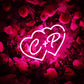 Super Sale! Couple Initials Heart Shapes Personalized Neon Sign